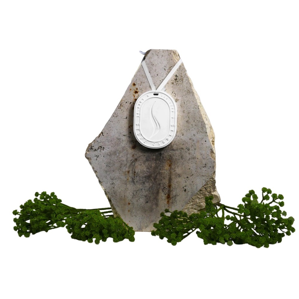 Stone Candles Bamboo Scented Oval Diffuser NIB Gypsum Ceramic